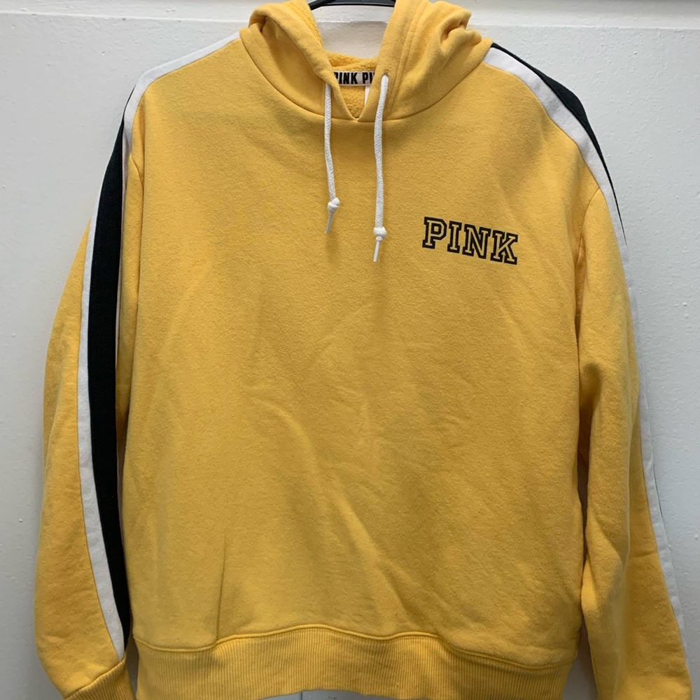 PINK by Victoria Secret women’s yellow hoodie size: XS Fits oversized